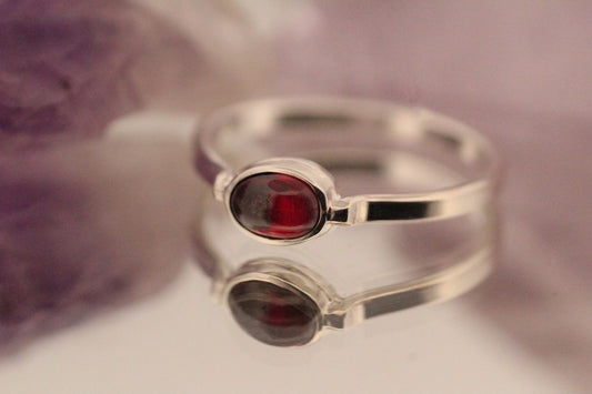 Silver Garnet Ring