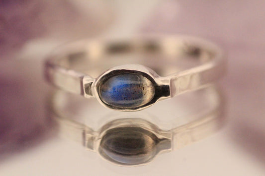 Silver Labradorite Ring