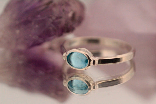 Silver Apatite Ring